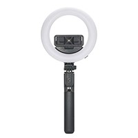 Wireless Selfie Stick Foldable Handheld Remote Shutter Tripod with 6.5 inch LED Ring Light for Live Stream