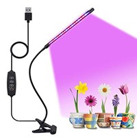 Plant Grow Lights, 10W LED Growing Lamps for Indoor Plants, Full Spectrum 9 Dimmable Levels 3 Modes Timing Function, 1 Head
