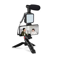 Vlogging Kit Video Recording Equipment with Tripod Fill Light Shutter for Camera Phone Live Recording Smartphone Gopro