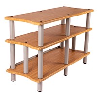 Monolith by Monoprice Double-Wide 3-Tier AV Stand, Maple