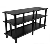 Monolith by Monoprice Double-Wide XL 3-Tier AV Stand, Black