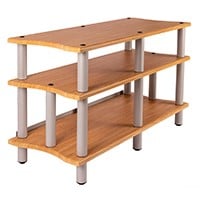 Monolith by Monoprice Double-Wide XL 3-Tier AV Stand, Maple