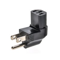Monoprice Power Adapter - NEMA 5-15P to IEC 60320 C13 Angled Power Plug Adapter, Reversible, 15A/125V, Black