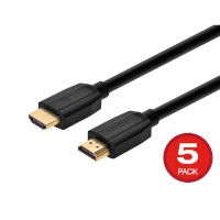 Monoprice 8K Certified Ultra High Speed HDMI Cable - 8K@60Hz, 4K@120Hz, 48Gbps, HDR, VRR, 15ft, Black - 5 Pack