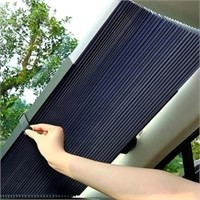 Retractable Windshield Sun Shade for Car, Large Sun Visor Protector Blocks 99% UV Rays to Keep Your Vehicle Cool, Auto Sunshade Fits Front Window of Various Models with Suction Cups