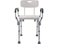 Essential Spa Bathtub Shower Lift Chair, Adjustable Bath Seat, Portable Shower Bench, Tool-Free Assembly, Bathroom Lift Chair with Arms and Back 