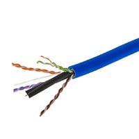 Monoprice Cat6 500ft Blue CMP UL Bulk Cable, TAA, Solid (w/spine), UTP, 23AWG, 550MHz, Pure Bare Copper, Pull Box, Bulk Ethernet Cable