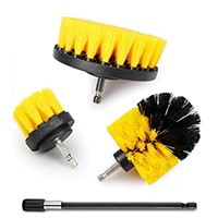 4 Piece Drill Brush Cleaning Attachments Set, All Purpose Clean Power Scrubber Brush, with Extend Long Attachment for Grout, Tiles, Sinks, Bathtub, Bathroom, Kitchen, Tub, Car 