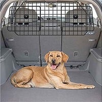 MPM Dog Car Barrier, Adjustable Large Pet Gate Divider, Cargo Area, Universal-Fit Heavy-Duty Wire Mesh Dog Guard, Safety Travel Car Accessories, for SUVs, Van, Vehicles, Truck Cargo Area