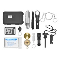 Pure Outdoor by Monoprice Compact 33 function Survival Gear Kit with Multi-functional Knife with compact carry case