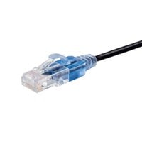 Monoprice SlimRun Cat6A Ethernet Patch Cable - Snagless RJ45, Stranded, 550Mhz, UTP, Pure Bare Copper Wire, 10G, 30AWG, 7ft, Black, 1-Pack
