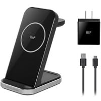 3 in 1 Wireless Charging Station for iPhone, Apple Watch, AirPods, Bundled with Quick Charge 3.0 Wall Charger