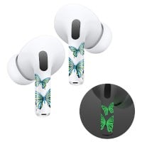 AirPods Pro Skin Wrap, Skin and Accessories, Luminous Customized Anti-Lost Wrap Compatible to AirPods Pro 2, Sticker Decoration, with Installation Tool Glow in The Dark Butterfly 