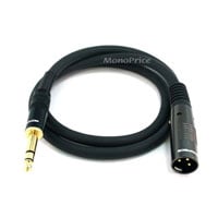 Monoprice 3ft Premier Series XLR Male to 1/4in TRS Male Cable, 16AWG (Gold Plated)