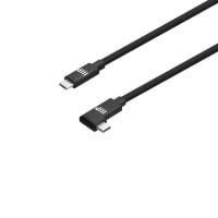Monoprice USB4 20Gbps Cable - 240W EPR, 4K60Hz, Braided, Ultra High-Speed, Right-Angle Connector, 6ft, Black