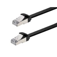 Monoprice Cat6A Ethernet Patch Cable - Slim, Flat, U/FTP, 30AWG, Molded Boot, 7ft, Black