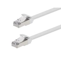 Monoprice Cat6A Ethernet Patch Cable - Slim, Flat, U/FTP, 30AWG, Molded Boot, 10ft, White