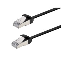 Monoprice Cat6A Ethernet Patch Cable - Slim, Flat, U/FTP, 32AWG, Molded Boot, 0.5ft, Black
