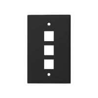 Monoprice Standard Size Keystone Plate 3 Port, Black, UL