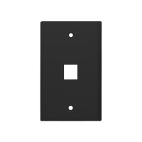 Monoprice Mid-Size Keystone Plate 1 Port, Black, UL