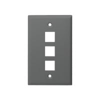 Monoprice Mid-Size Keystone Plate 3 Port, Gray, UL