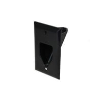Monoprice 1-Gang Recessed Low Voltage Cable Plate, Black