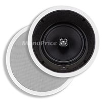 Monoprice Caliber In-Ceiling Speakers, 8in Fiber 2-Way with 15° Angled Drivers (pair)
