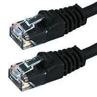 Monoprice Cat5e 75ft Black Patch Cable, UTP, 24AWG, 350MHz, Pure Bare Copper, Snagless RJ45, Fullboot Series Ethernet Cable