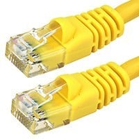 Monoprice Cat5e 75ft Yellow Patch Cable, UTP, 24AWG, 350MHz, Pure Bare Copper, Snagless RJ45, Fullboot Series Ethernet Cable