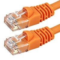 Monoprice Cat6 20ft Orange Patch Cable, UTP, 24AWG, 550MHz, Pure Bare Copper, Snagless RJ45, Fullboot Series Ethernet Cable