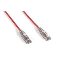 Cat6A 28AWG Slim UTP Ethernet Network Patch Cable, Snagless Boot, 4ft, Red