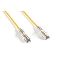 Cat6A 28AWG Slim UTP Ethernet Network Patch Cable, Snagless Boot, 1ft, Yellow