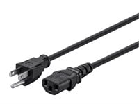 Monoprice Power Cord - NEMA 5-15P to IEC 60320 C13, 18AWG, 10A/1250W, 125V, 3-Prong, Black, 3ft