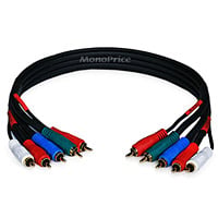 Monoprice 1.5ft 22AWG 5-RCA Component Video/Audio Coaxial Cable (RG-59/U) - Black