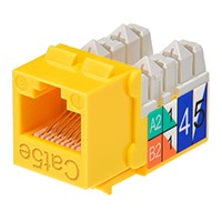 Monoprice Cat5e Punch Down Keystone Jack for 22-24AWG Solid Wire, Yellow