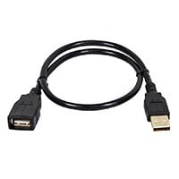 Monoprice USB-A to USB-A Female 2.0 Extension Cable - 28/24AWG  Gold Plated  Black  1.5ft