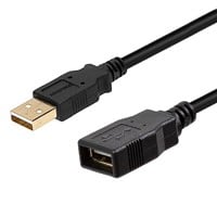 Monoprice USB Type-A to USB Type-A Female 2.0 Extension Cable - 28/24AWG, Gold Plated, Black, 3ft