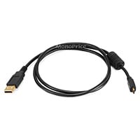3ft USB 2.0 A Male to Mini-B 4pin Male 28/24AWG Cable w/ Ferrite Core Gold 5452 
