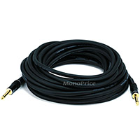 Monoprice 35ft Premier Series 1/4in TS Male to Male Audio Cable, 16AWG (Gold Plated)