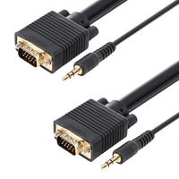 Monoprice 3ft Super VGA HD15 M/M Cable w/ Stereo Audio and Triple Shielding (Gold Plated)