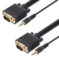 Monoprice 6ft Super VGA HD15 M/M Cable w/ Stereo Audio and Triple Shielding (Gold Plated)