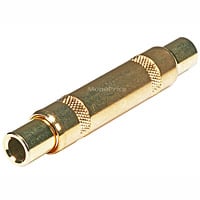 Monoprice Metal 1/4in (6.35mm) TRS Female to 1/4in (6.35mm) TRS Female Coupler, Gold Plated