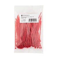 Monoprice Cable Tie 4in 18 lbs, 100 pcs/pack, Red