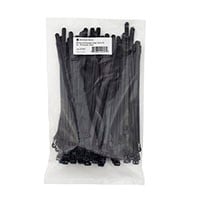 Monoprice Releasable Cable Tie 8in 50 lbs, 100 pcs/pack, Black