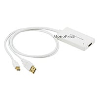 Monoprice Mini DisplayPort 1.1 Male and USB Male Audio to HDMI Female Converting Adapter
