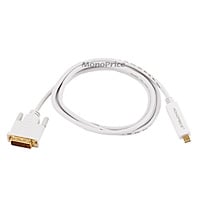White Monoprice Inc. Monoprice 106002 3-Feet 32AWG Mini Display Port to VGA Cable 