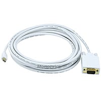 Monoprice 15ft 32AWG Mini DisplayPort to VGA Cable, White