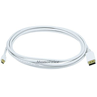 Monoprice 10ft 32AWG Mini DisplayPort to DisplayPort Cable, White