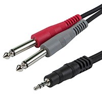Monoprice 1/8in TRS Male to Two 1/4in TS Male Y Cable and Adapter - 3ft