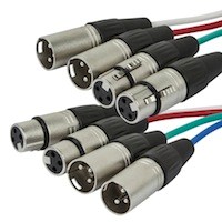 Monoprice 1 Meter (3ft) 4-Channel (2 upstream & 2 downstream) XLR Male to XLR Female Snake Cable